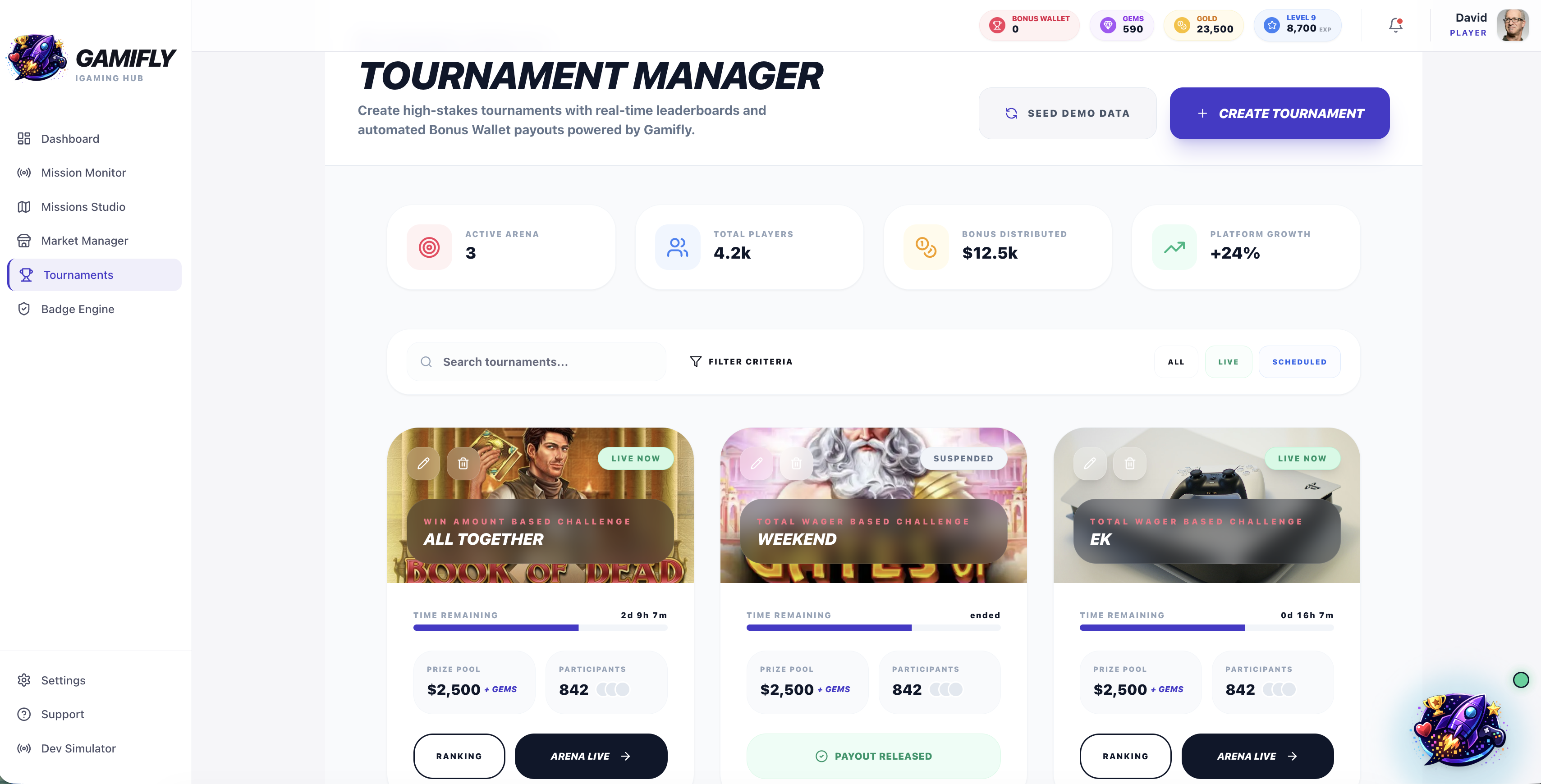 Tournament Manager — Admin